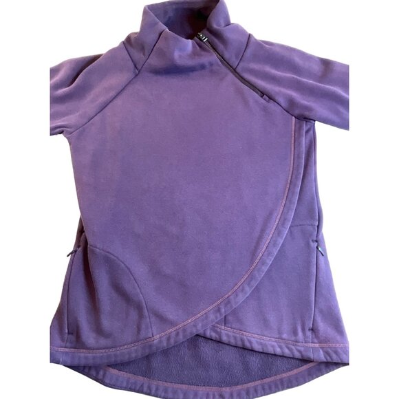 Athleta Purple‎ Small Pullover #54023 Karma Asym Sweatshirt High Neck - Picture 2 of 6